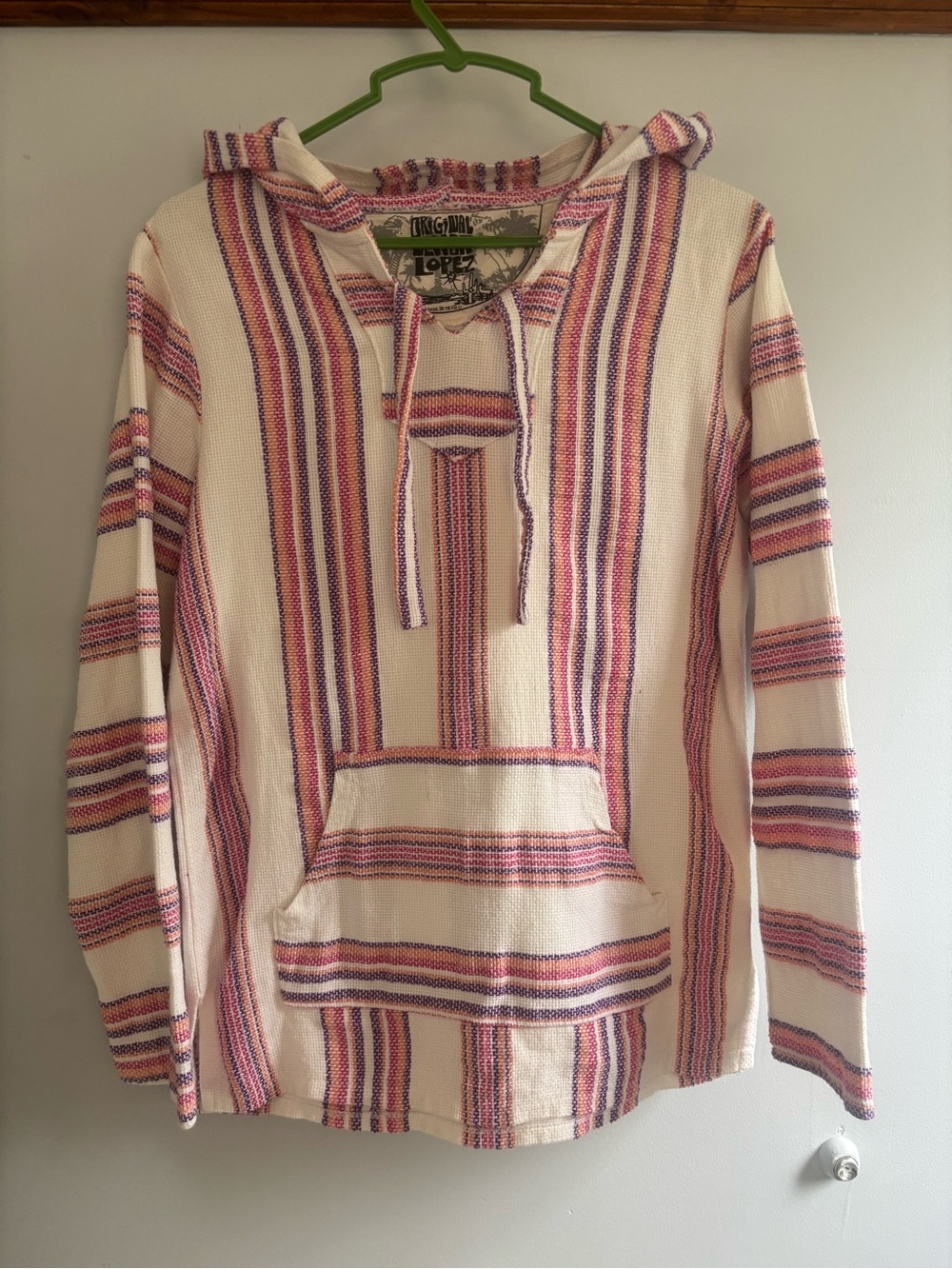 Lopez Cream Striped Baja Hoodie